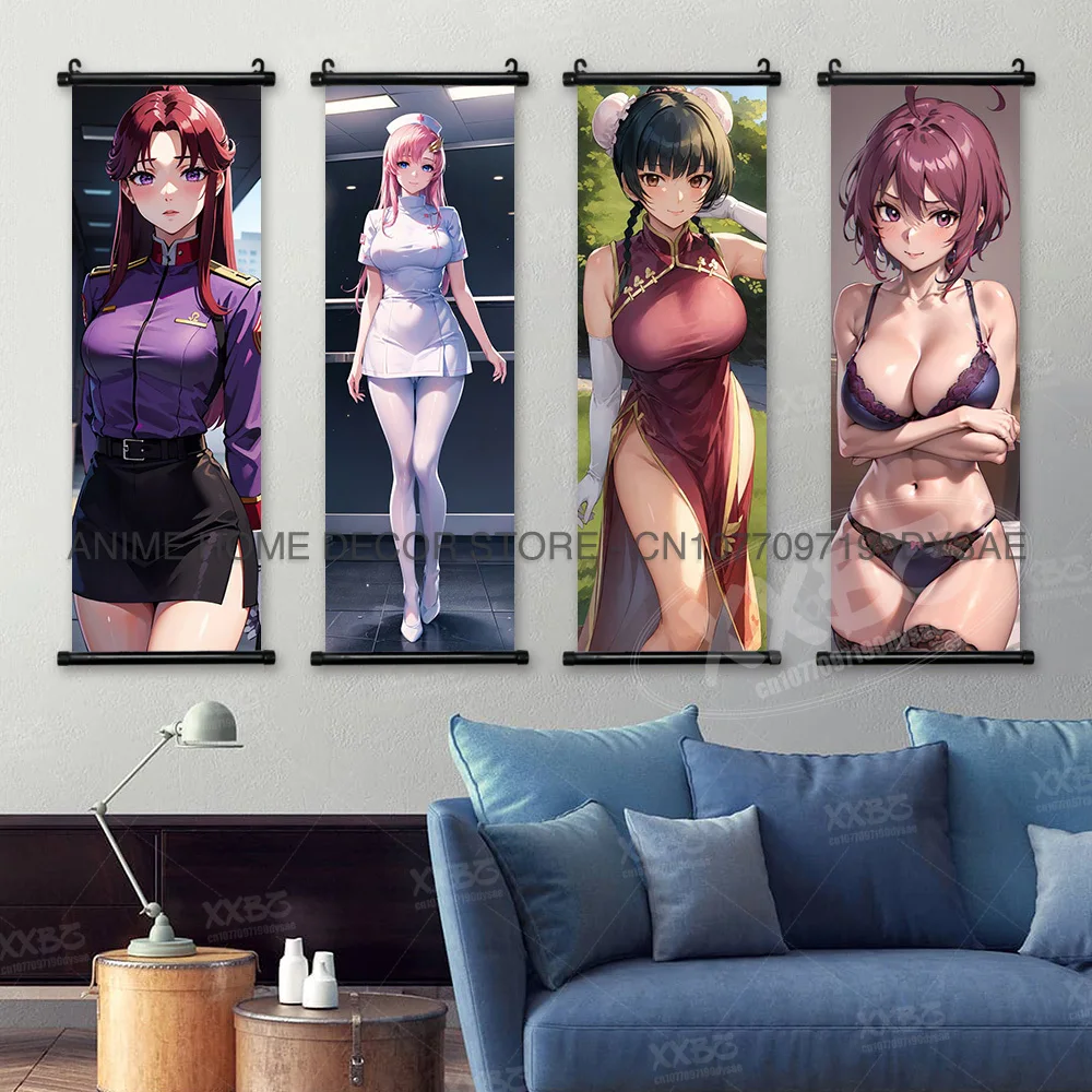 Gundam Posters Lacus Clyne Decorative Art Cagalli Yula Athha Home Pictures Decor Hanging Scrolls Wall Kuzzey Buskirk Paintings