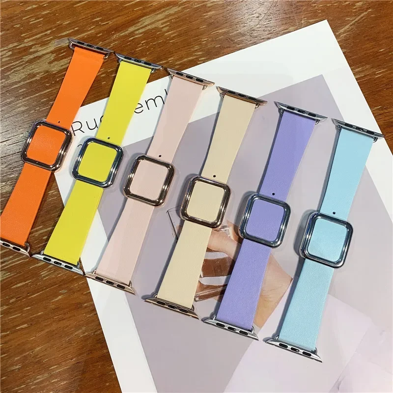 Leather Magnetic Strap For Apple Watch Ultra 10 9 8 7 41mm 45mm 46mm 6 5 4 SE 40mm 44mm Replacement Band For iWatch 3 38mm 42mm