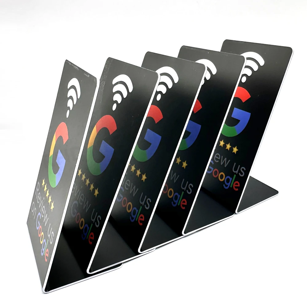 NFC Stand Display Review us on Google Trustpilot Tripadvisor Reviews NFC Tap Cards NT/AG213 NFC-Enabled Google Reviews Card