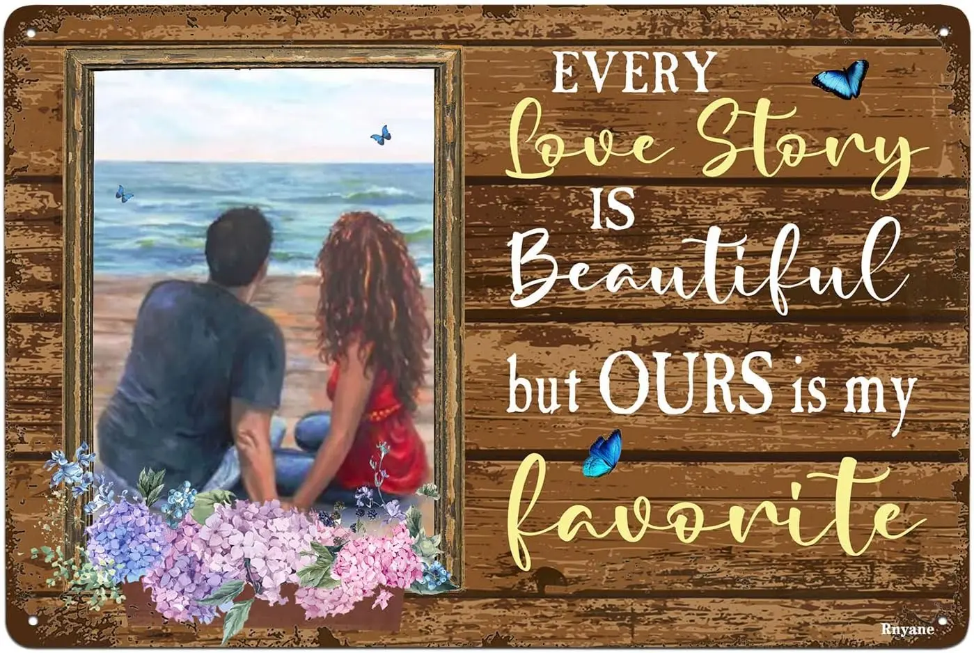 Every Love Story Is Beautiful Funny Metal Sign Love Tin Sign Vintage Home Kitchen Bar Cafe Club Wall Decor Art Sign 8x12 Inches