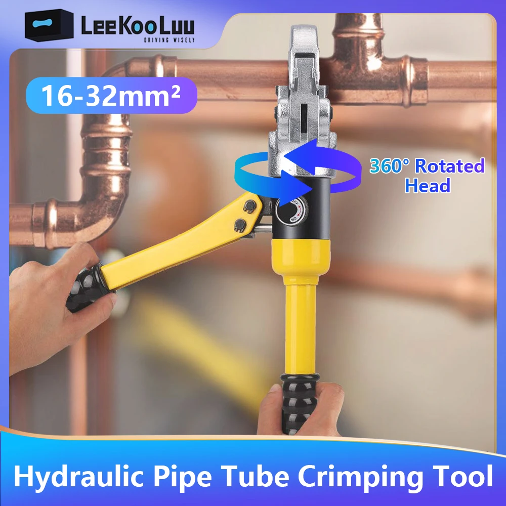 Leekooluu Hydraulic Pex Pipe Crimping Tools CW-1632 Pressing Plumbing Tools for Pex Pipe with TH /V jaws 16 20 25 26 32mm² molds