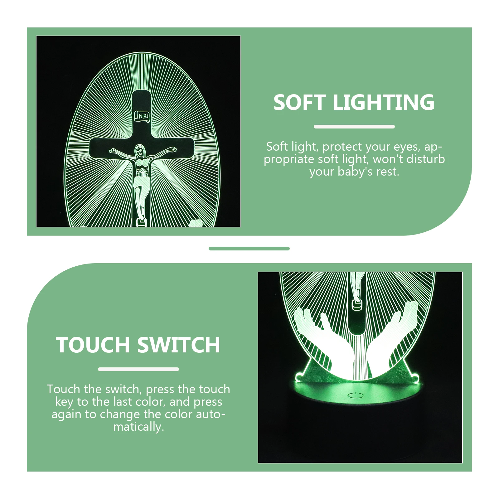 Creative Jesus Night Light Religious Style Acrylic Usb Lamp For Home Bedroom Decor Desktop Atmosphere Light