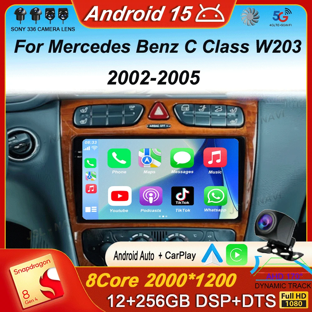 

Для Mercedes Benz C Class W203 C200 C320 C350 CLK W209 2002-2005 Android15 Автомобильный стерео мультимедийный видеоплеер Автомобильный радиоприемник без DVD
