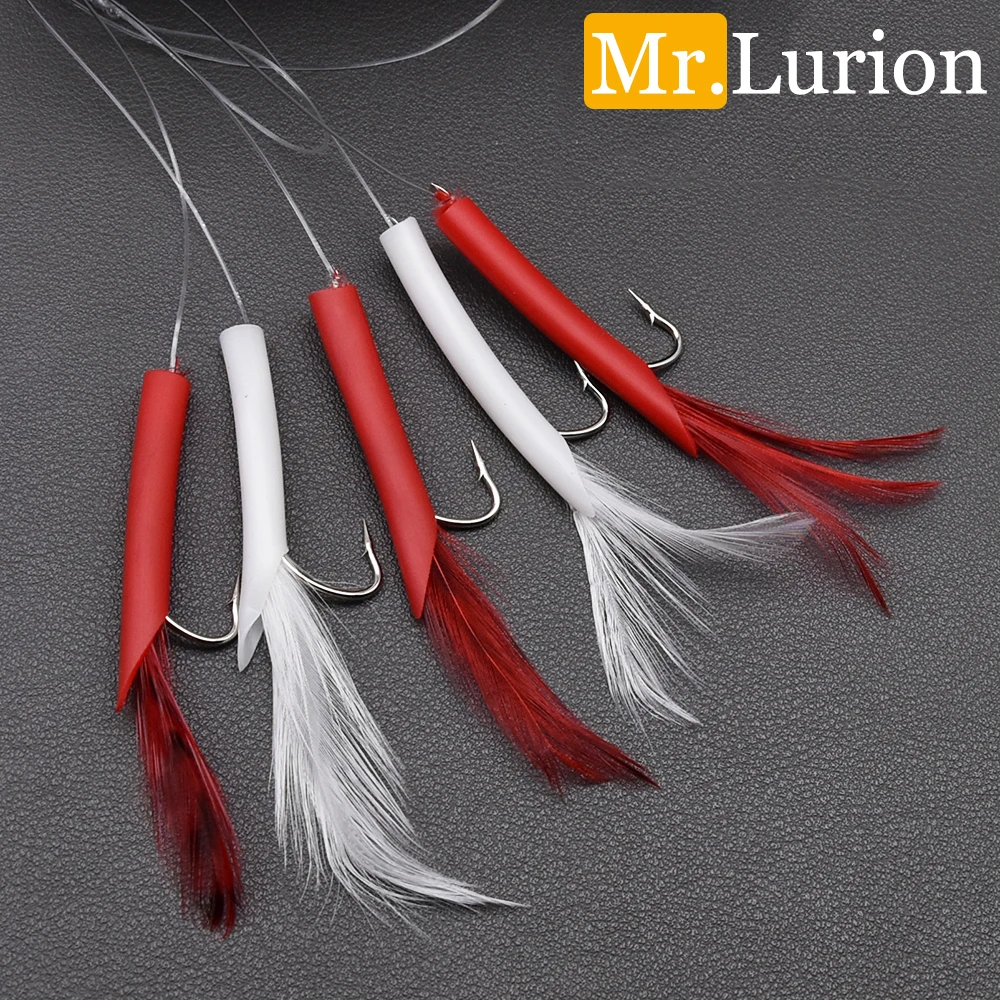 Mr.Lurion 20 Packungen Mack Flash Angelhaken, Sabiki Rigging Meeresangel-Zubehör für Großmakrelen-Schleppangeln – Detail 1