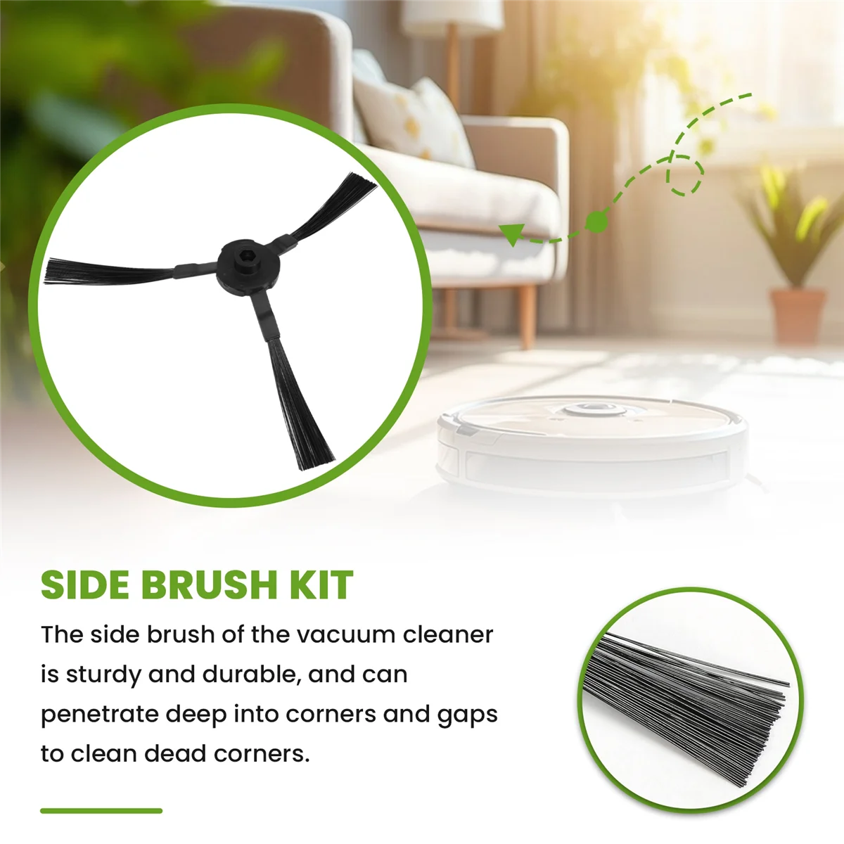 فرشاة جانبية لمكنسة كهربائية Ecovacs ، روبوت كنس ، CR120 ، CEN540 ، X50 ، 6 من من من الخارج
