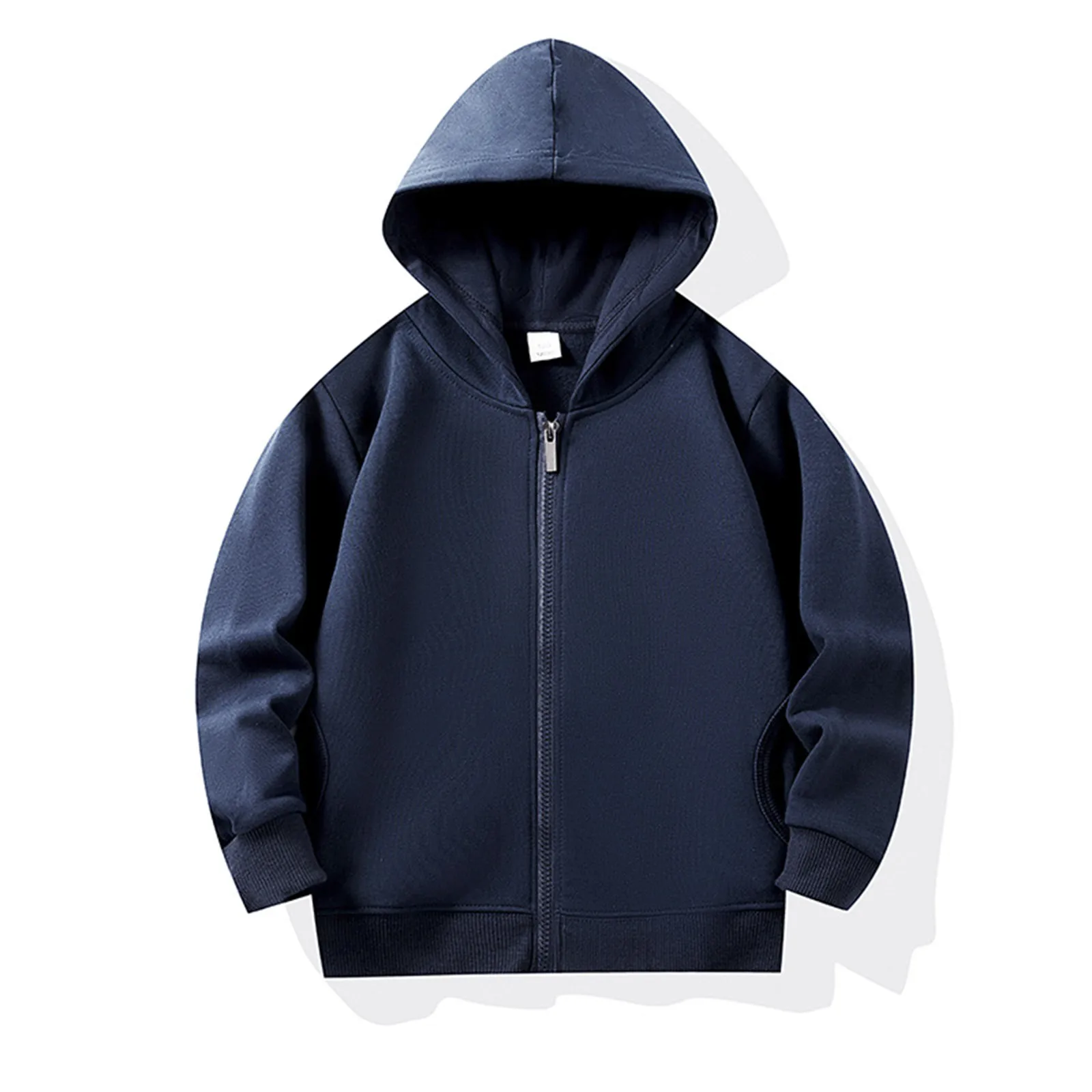 Fleece Lined Hoodie Toddler Girl Baby Kids Long Sleeve Solid Color Zipper Hoodies Sweatshirts Top Children Unisex Soft Coat