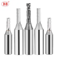 BB Straight Slot Bit Milling Cutter CNC Wood Engraving Machine End Mill Rough TCT Router Bit 6mm 8mm 2T 3T 4F Shank 1/2 12.7mm