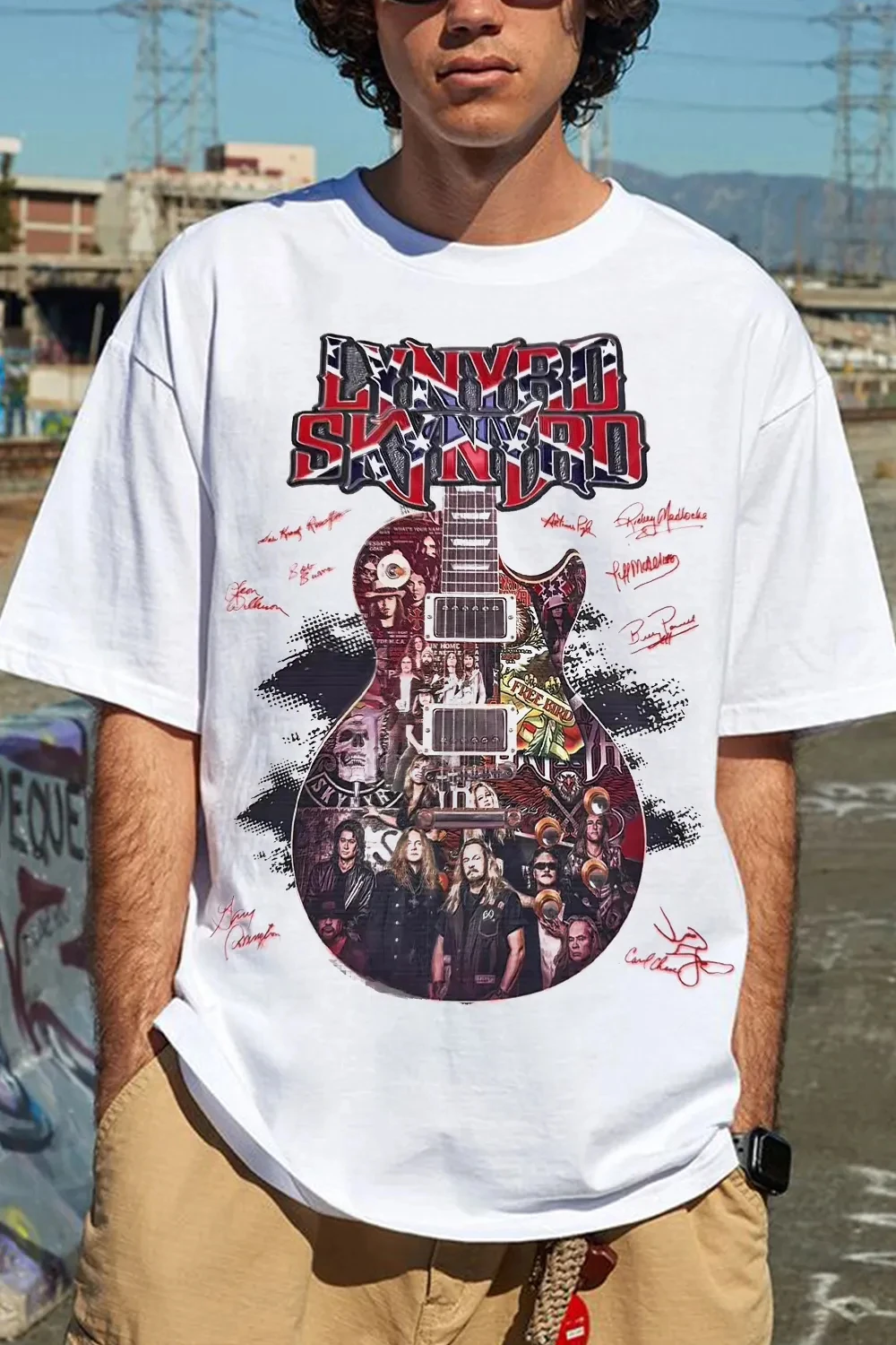 Fashion Lynyrd Skynyrd Rock Band Graphic TShirt Mens Womens Cotton Tees Summer Casual Short Sleeve Round Neck Clothing Loose