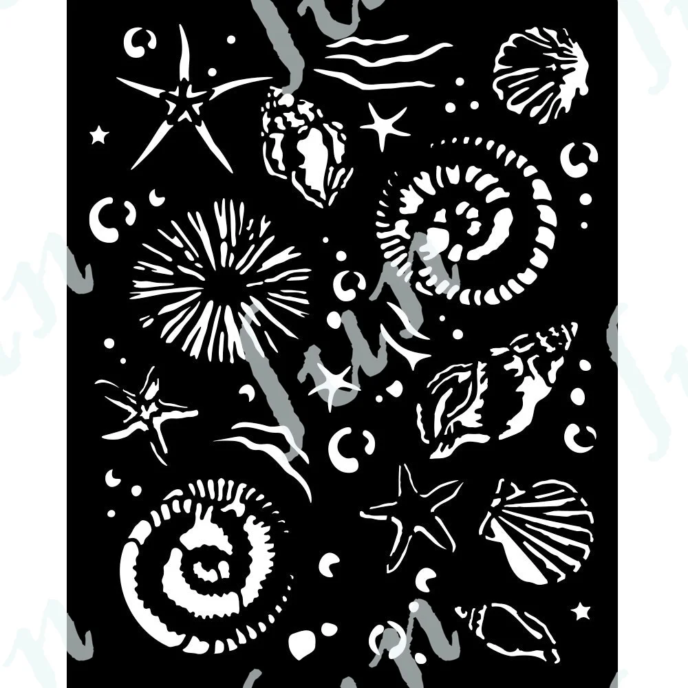 Scrapbook Layered Stencils for Card Making 2025 Wave and Shell Stencil Templates Scrapbooking Supplies DIY Photo Album