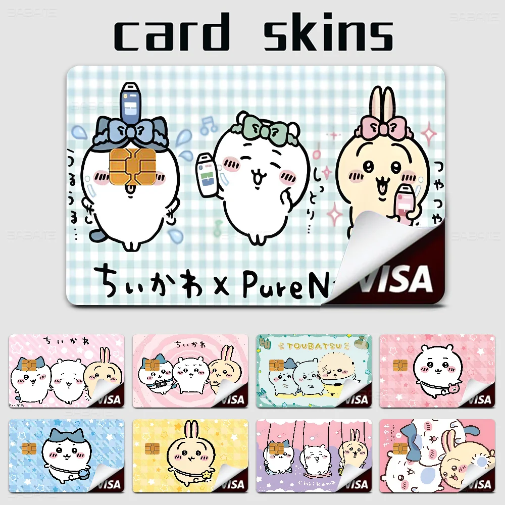 Cute C_ChiikawaS Diy Credit Debit Card Sticker Party Sticker Decoration Waterproof Small Chip Card Skin Sticker