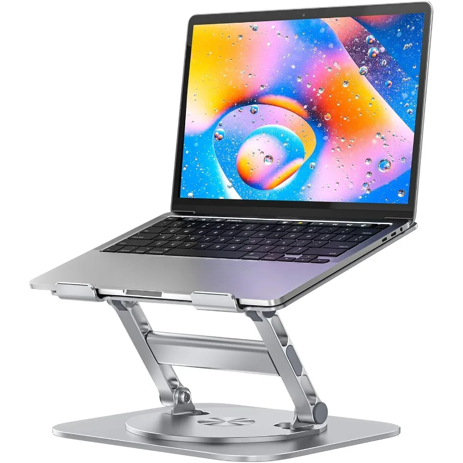 

Laptop Stand for Desk 360 Rotating Base Aluminum Computer Stand Ergonomic Laptop Riser Notebook Holder Fits up to 17-Inch Lapto