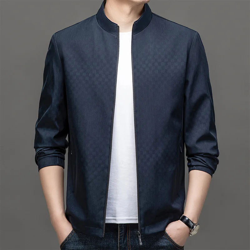 

Мужская однотонная куртка, повседневная универсальная весенне-осенняя деловая мужская одежда