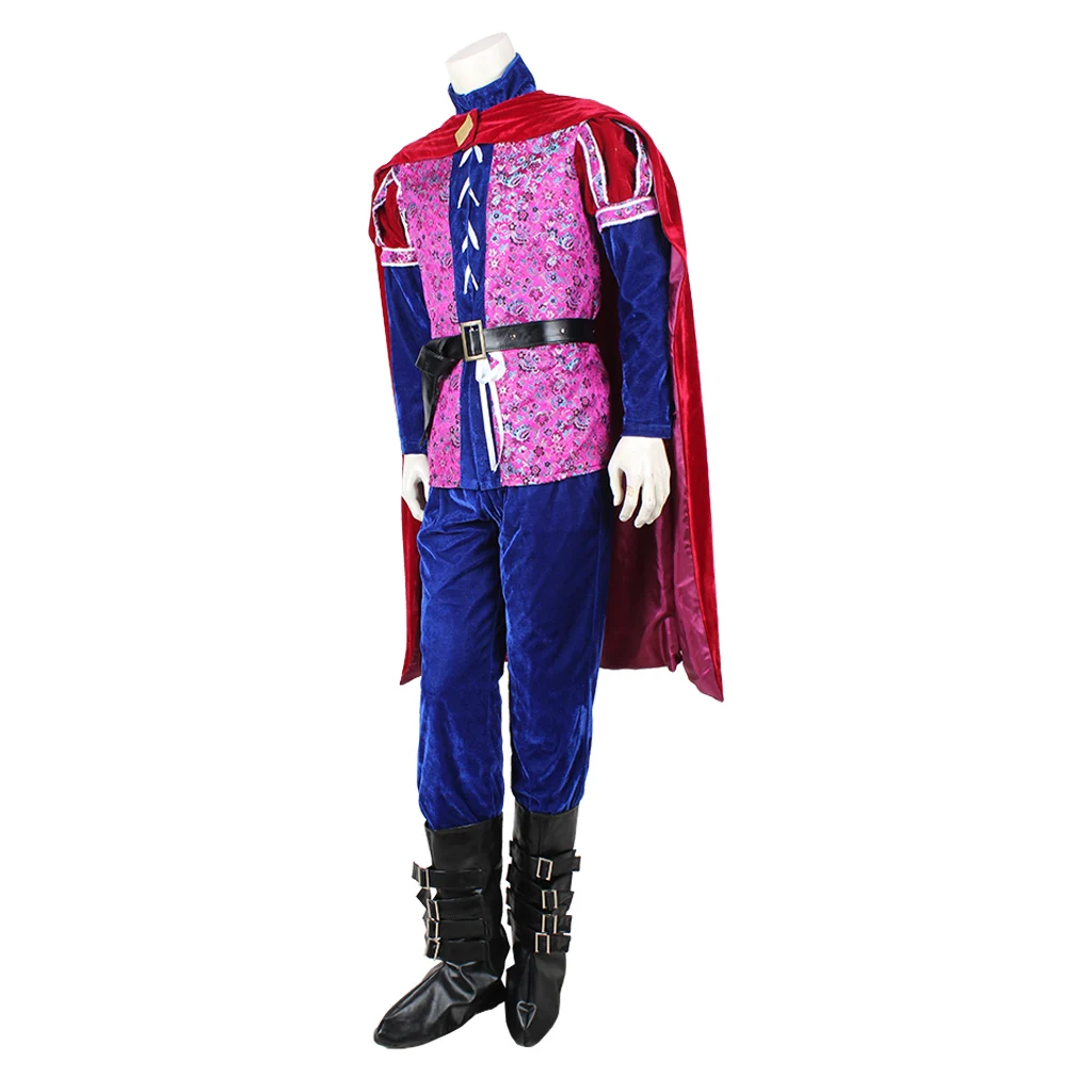 TV Once Upon a Time Prince Cosplay Costume Uniform Full Set Medieval Prince Outfits With Cape Halloween Party Clothing