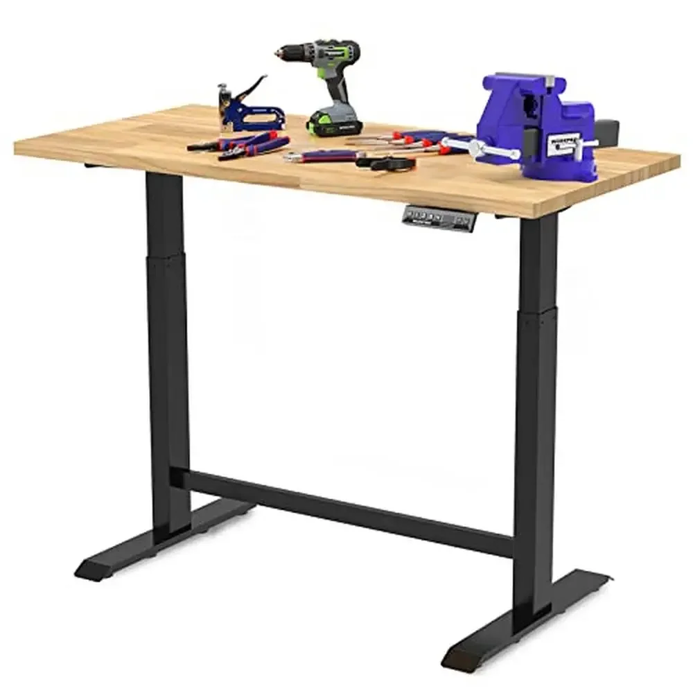 Electric Height Adjustable Workbench Wood Top 48