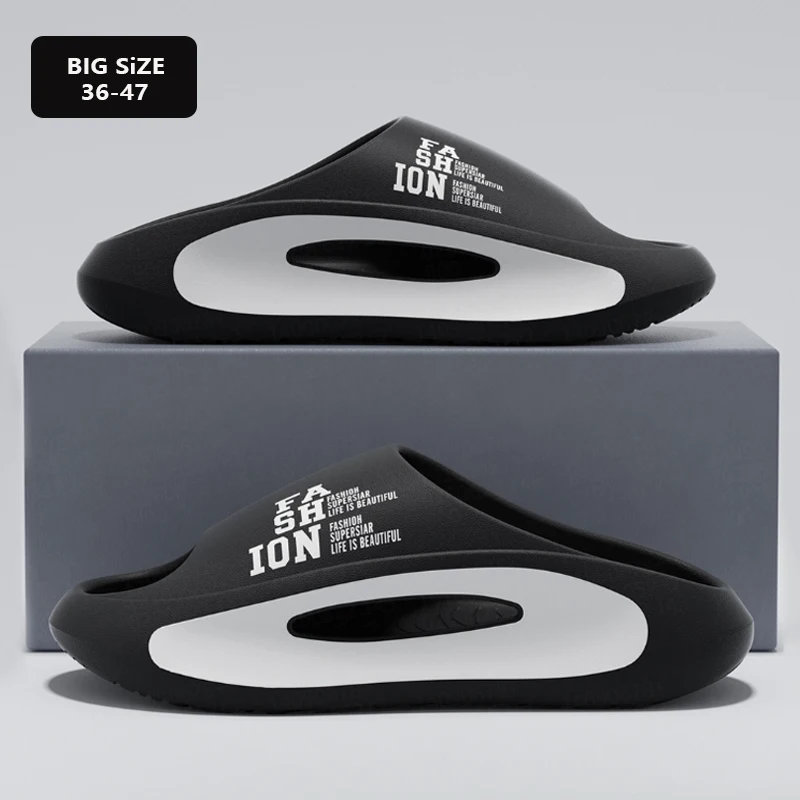 Summer Men's Sports Slippers Indoor Outdoor Sandals Beach Thick Sole EVA Slides Open Toe Non-slip Men Women Home Shoes Big Size