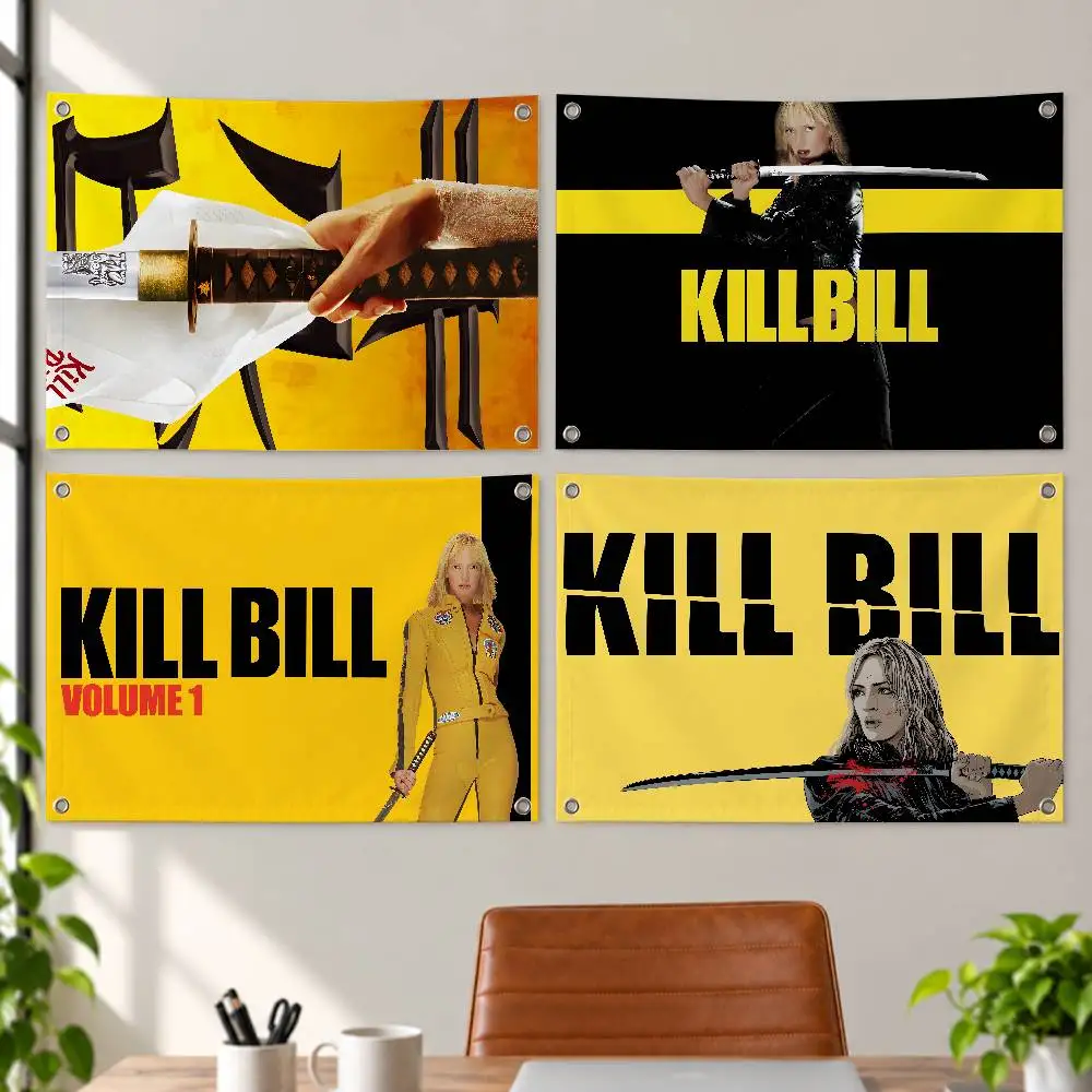Classic Movie K-Kill Bill Aesthetic Wall Tapestry Flag Printed Wall Hanging Living Room Party Outdoor Decor