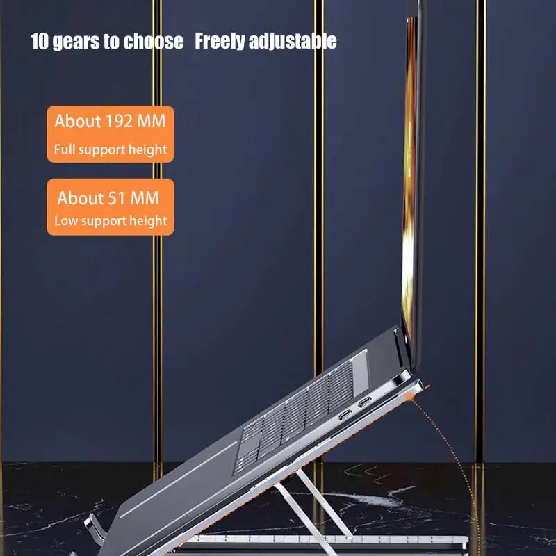 

Охлаждающая подставка для ноутбука, складной держатель для ноутбука, регулируемая высота, алюминиевая подставка для компьютера, ноутбука, планшета