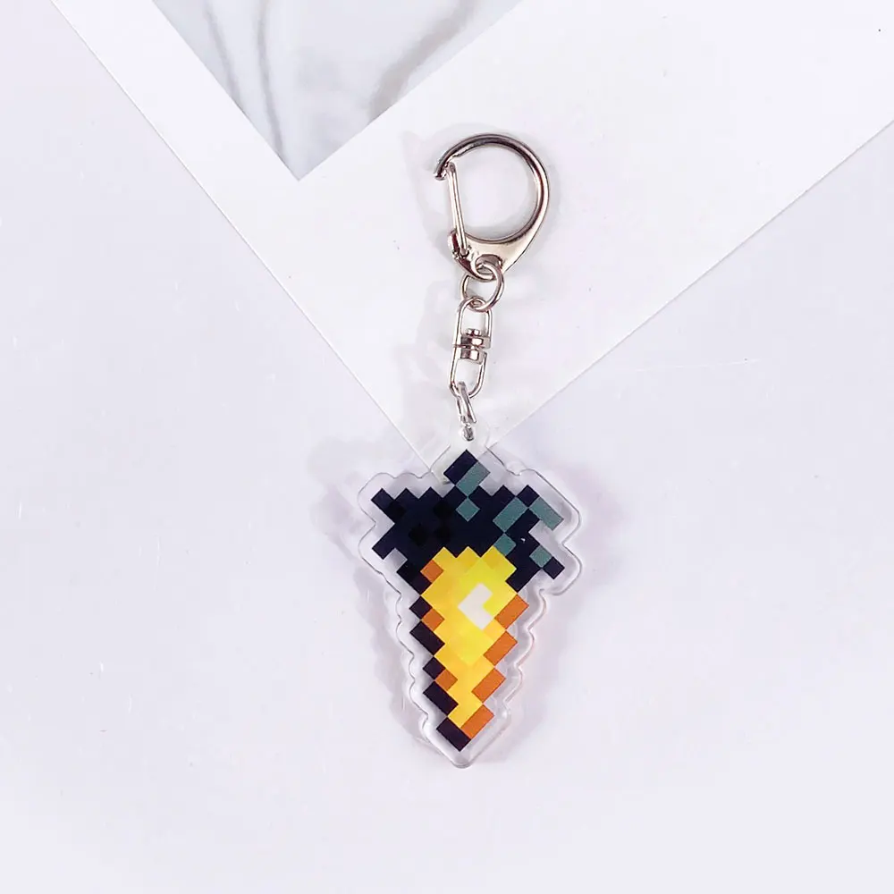 لعبة الطوطم من Undying أبل ستيف الماس لطيف سلسلة مفاتيح مصنوعة من الأكريليك الملحقات حقيبة كرتونية سحرية على ظهره قلادة هدايا للأصدقاء