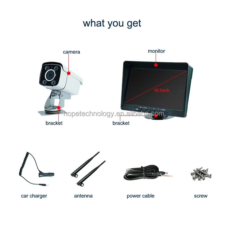 10.1 Inch CCTV Wireless Camera System WIFI Outdoor With DVR Monitoring for Trucks Van Forklift RV