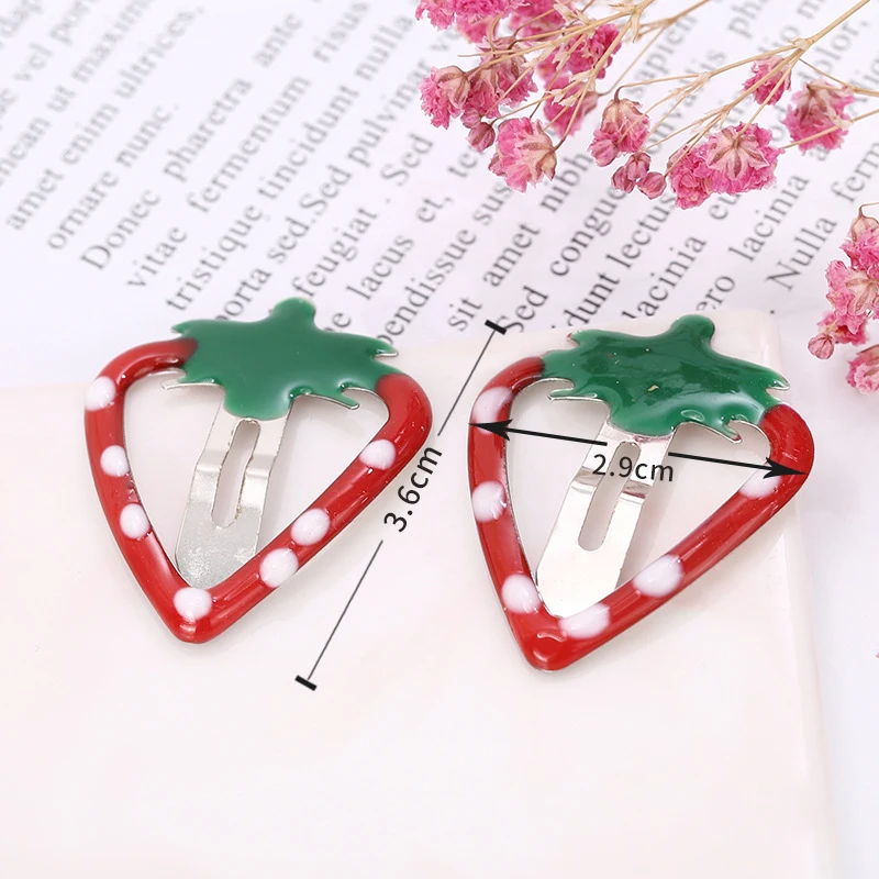 Metal Barrettes Cherry Shape Fashion Strawberry Side Clips DIY Styling Tool Fruits BB Hairpins Children Sweet Headwear