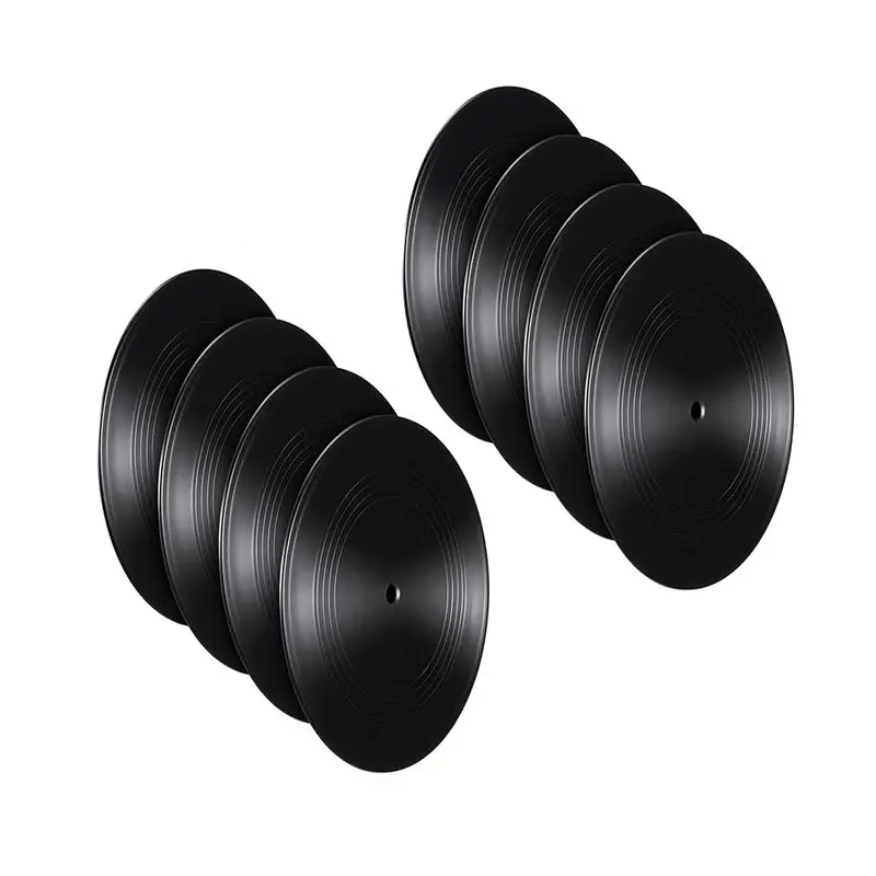 BHBD-Blank Vinyl Records 7 Inch CD For Room Decor CD Wall Decor Vinyl Records Decor Black Fake Records Decor (24 Pieces)