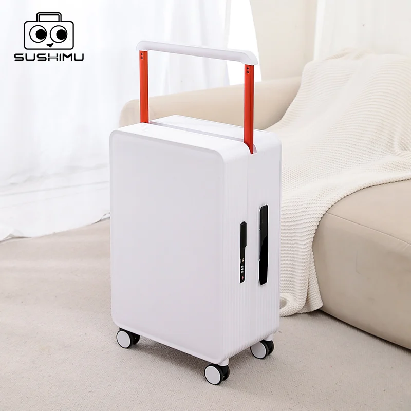 sushimu Suitcase Wide Handle Travel Suitcase Men 20 24 26 Carry-On Luggage Women PC  Trolley Case