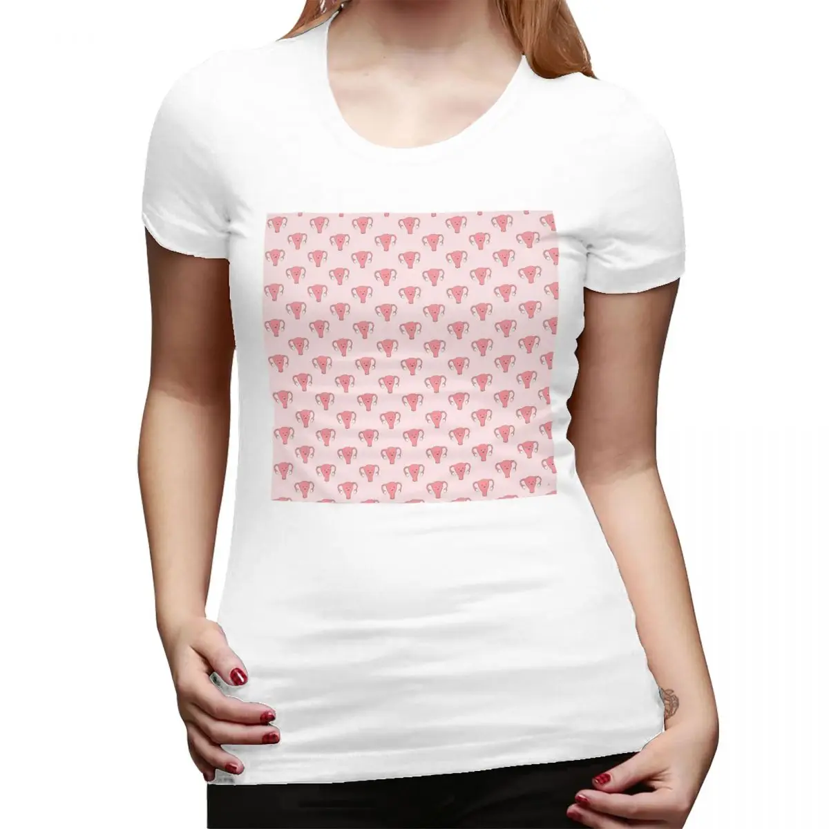 

Uterus Series - Happy Womb Day T-Shirt for Women Crew Neck Streetwear T Shirts Women's Short Sleeve Summer Clothes Tops