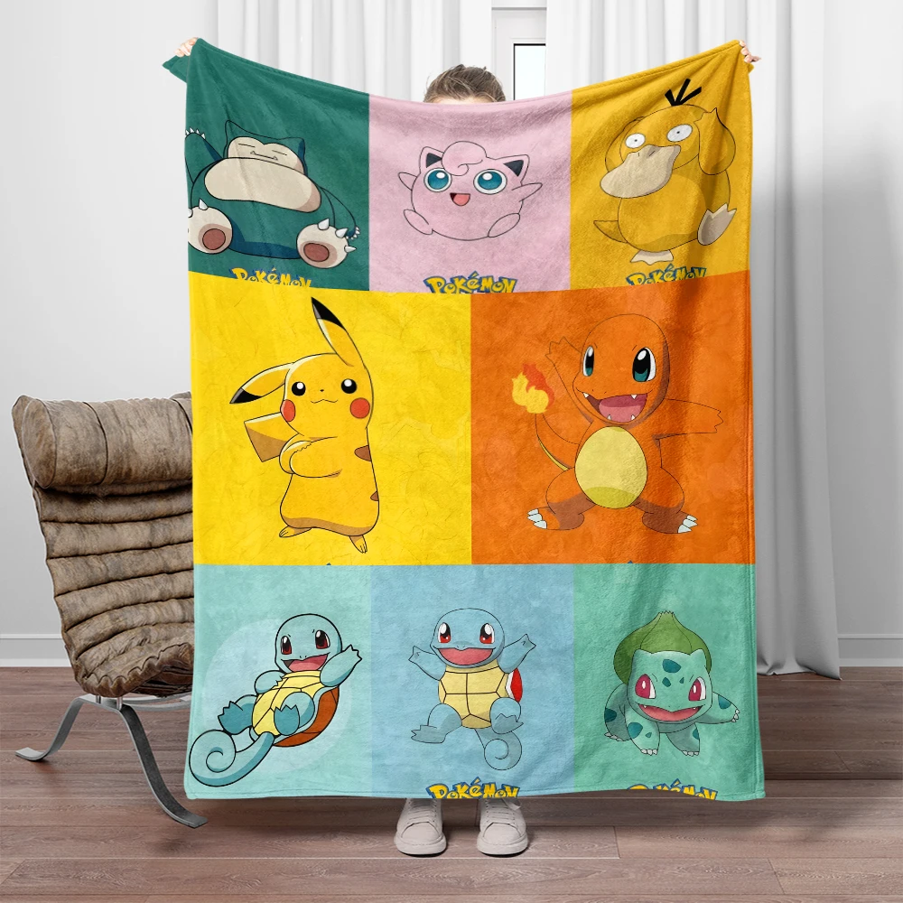 Pikachu the hottest anime Cartoon Blanket. Seasonal blankets. Used for sofas, beds, living rooms, travel picnics, cute blankets,