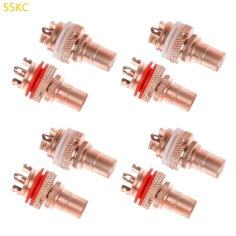 

55KC 8PCS Red+White HIFI RCA Socket Socket Chassis High Quality CMC Female Connector