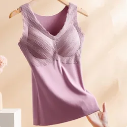 Gilet termico in velluto tedesco autunno e inverno per donna con imbottiture per il seno intimo termico senza cuciture di grandi dimensioni per le donne