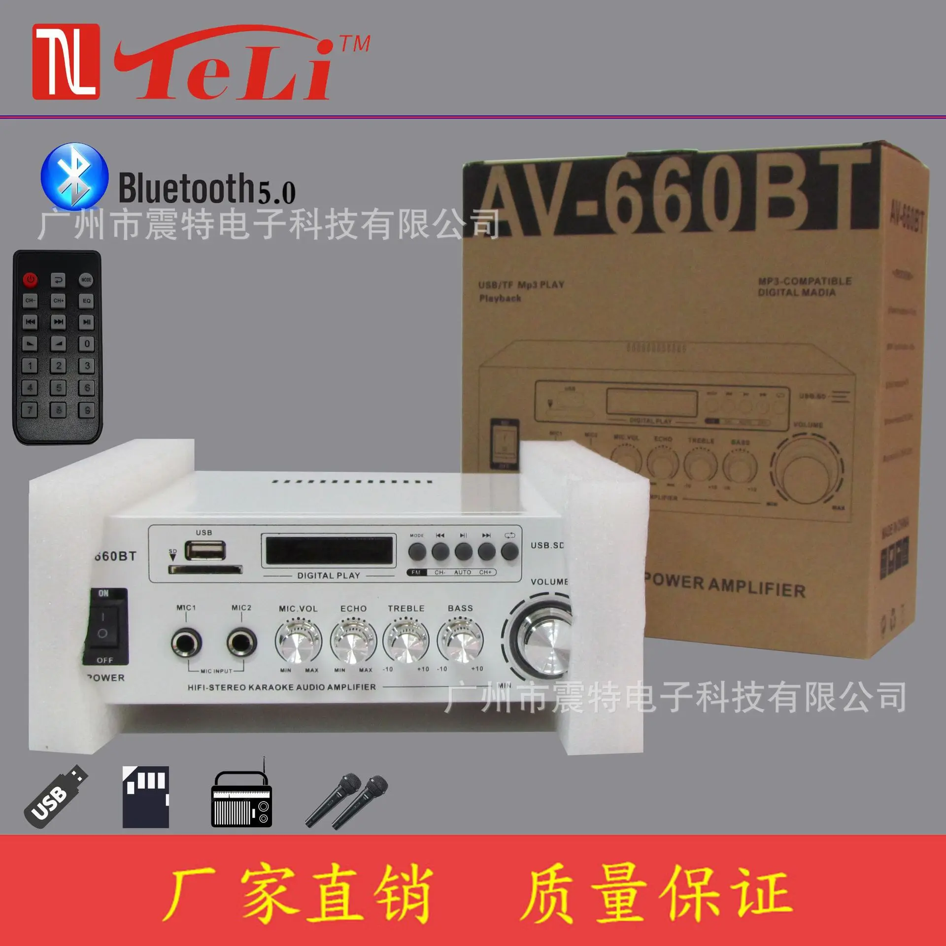 AV-660BT Amplificatore di potenza a doppia tensione ad alta potenza con scheda USB Flash Drive Radio Bluetooth