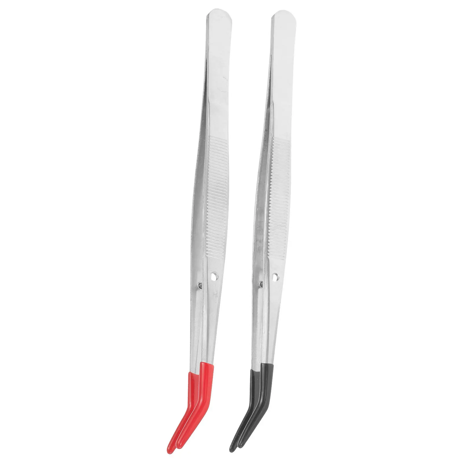 2Pcs Stamp Tweezers Stainless Steel Non-Slip Lightweight Eyelash Applicator Tweezers for Stamp Collecting Jewelry Making