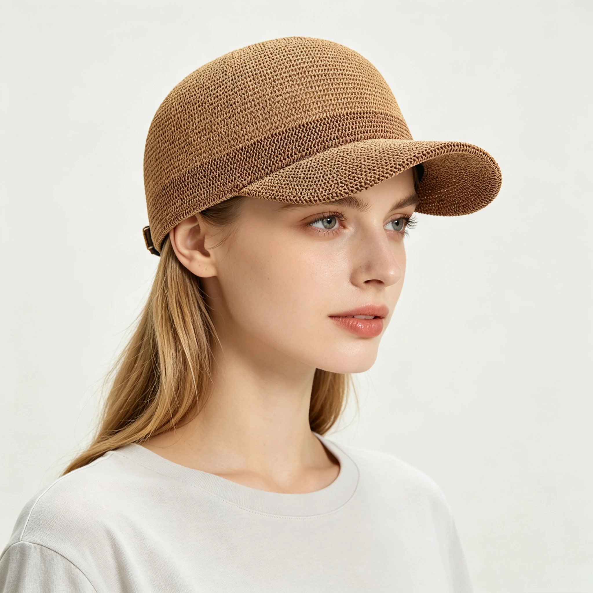 Literarischer Sonnenhut aus festem Papierstroh, verstellbare, atmungsaktive Baseballkappe, UV-Schutz für Damen, Strand, Straße, passende Outfits – Detail 4