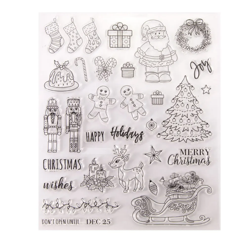 Silicone Clear Stamps, Snowman SantaTransparent Stamp Seal for Cards Making DIY Scrapbooking Photo Album Decora Craft T1733