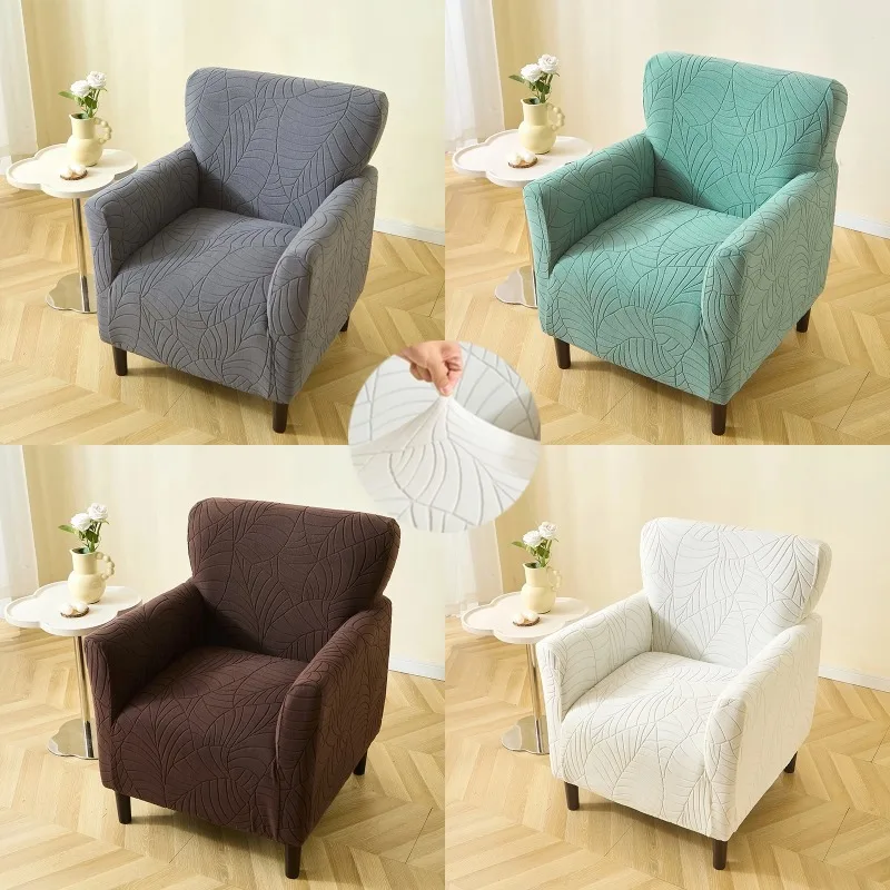 Jacquard Single Sofa Covers Tub Chair Cover Stretch Club Sofa Slipcovers Elastic Couch Armchair Slipcovers Bar Counter Hotel