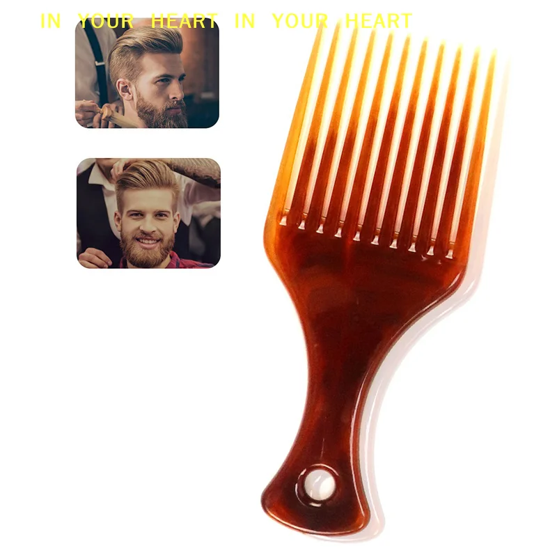 【X】Wide Teeth Brush Pick Comb Fork Hairbrush Insert Hair Pick Comb Plastic Combs For Curly Afro Hair Styling Tools For Women Men