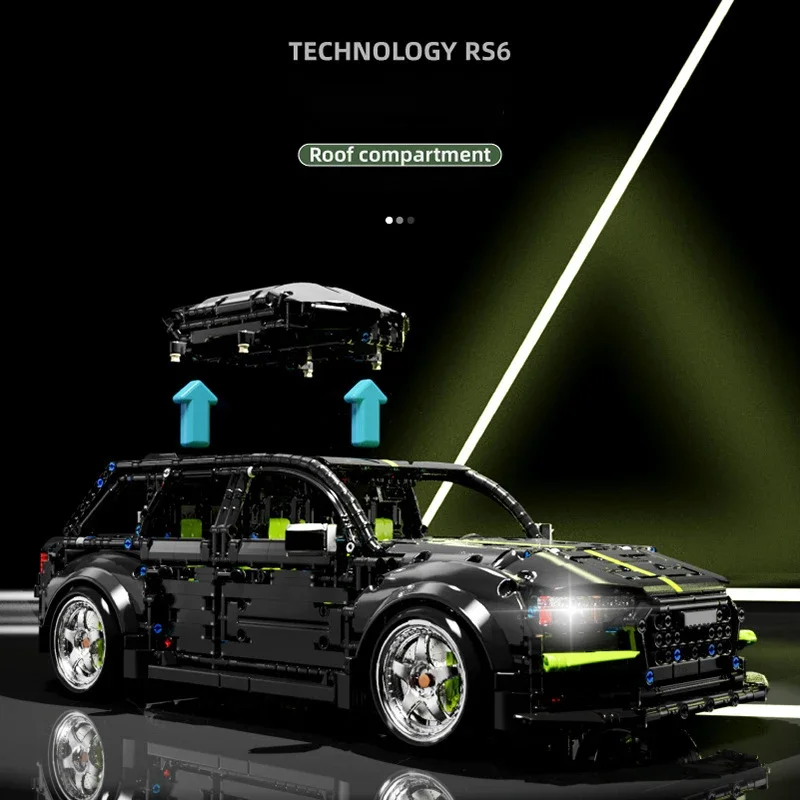 2896 szt. 1:10 techniczny RS6 awant kombi samochodowe klocki budowlane sportowy Touring podróży klocki zabawki na prezent dla dzieci