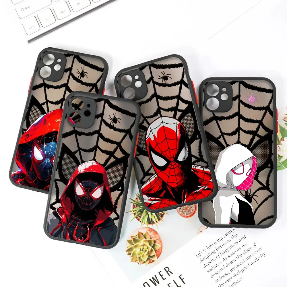 Marvel Spiderman Miles Morales Heroes Translucent Case For iPhone 17E 17 16 16E 15 14 13 12 11 Pro Max 17 Air 8 Plus XR XS Cover view 2