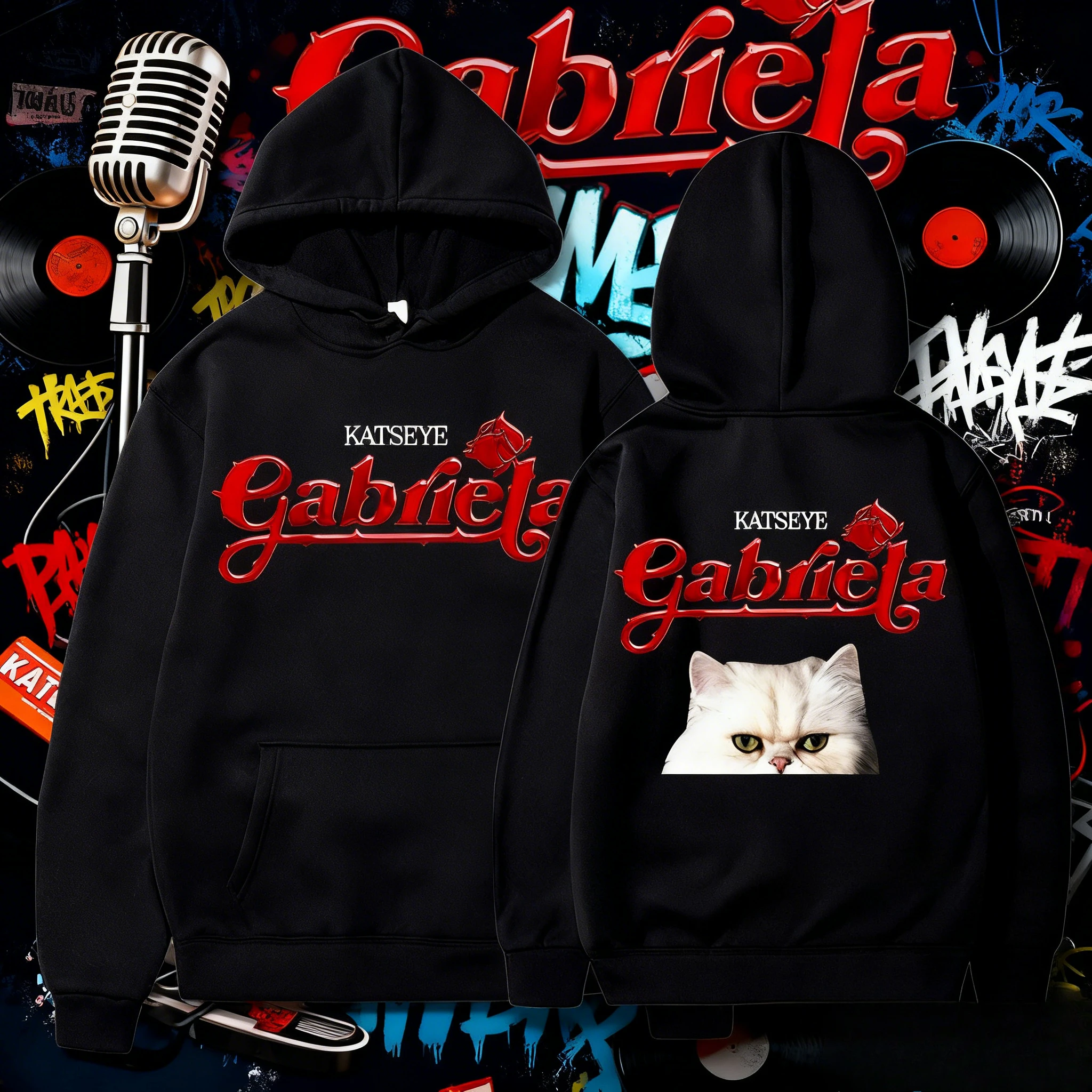 KATSEYE Gabriela Tour 2025 sweat à capuche graphique à la mode rétro Y2k hommes et femmes automne/hiver imprimé 100% pur sweat à capuche en coton