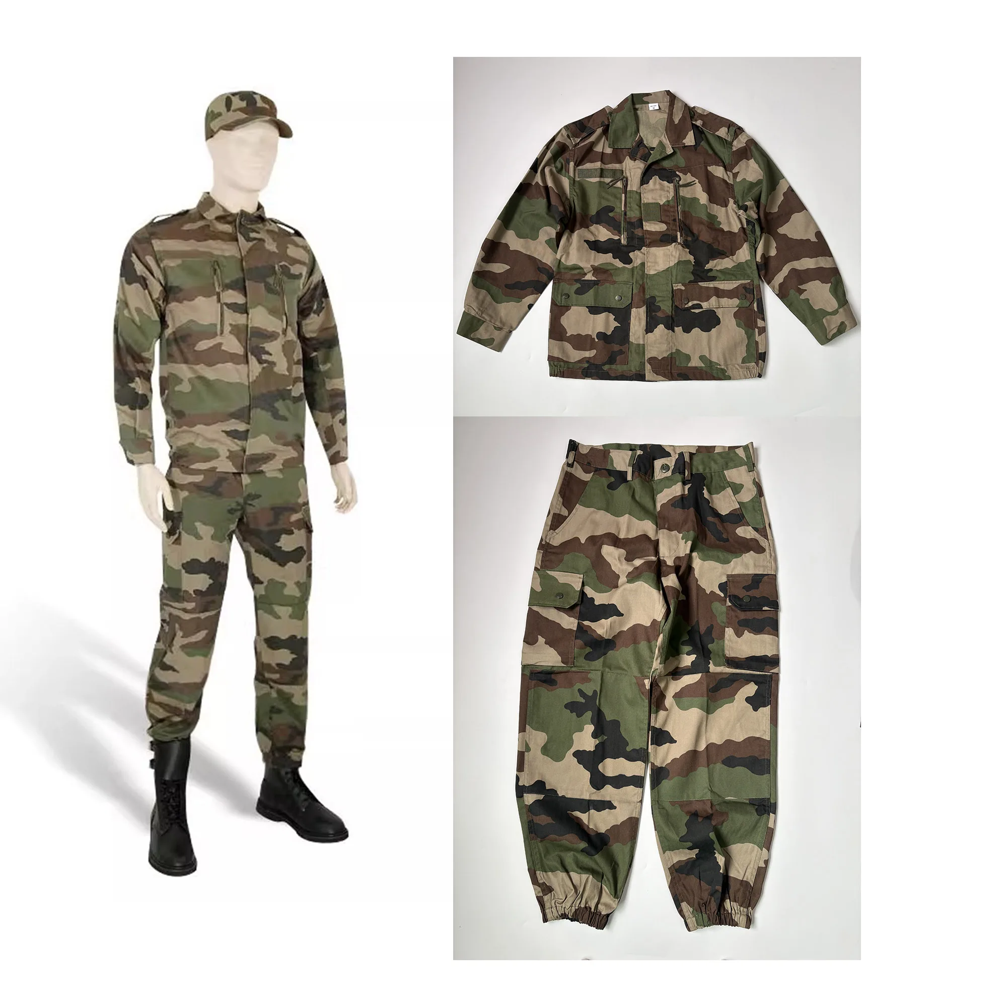 

Outdoor Hunting Tactical Set French F2 Camouflage Jacket CE Top French F2 Combat Pants CE Jungle Tactical Training Pants Men