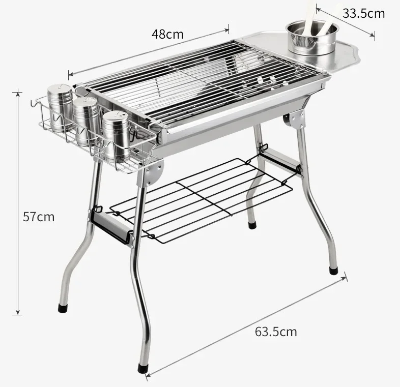 

Factory Outdoor Camping Bbq Grill Set Stainless Steel Portable Collapsible Charcoal Bbq Grill