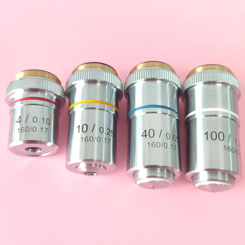 

Biological Microscopes Achromatic Objective Lens 100X (oil) 4X 10X 40X 195mm Conjugate Distance Universal RMS thread