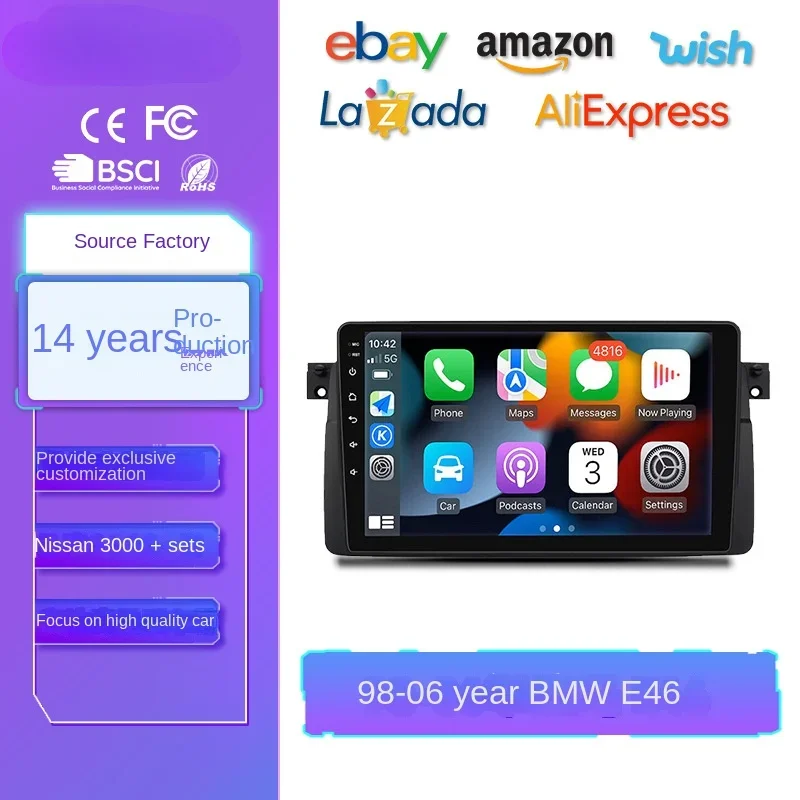 

Applicable to BMW E46 1998-2006 Wireless CarPlay Smart HD All-in-One Car Navigation Device