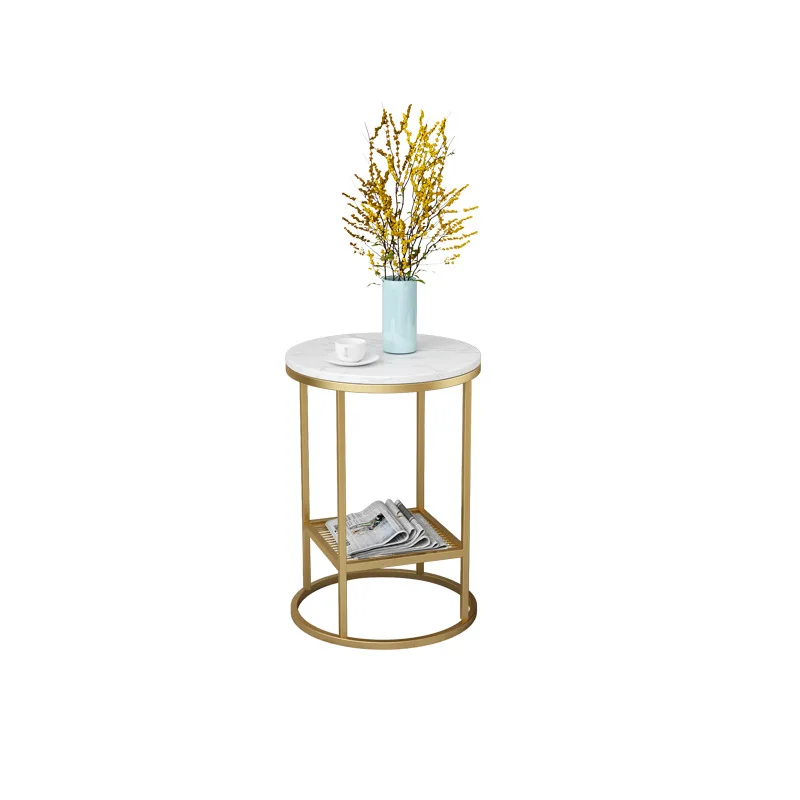 

New square marble small side table, creative wrought iron square corner table ins living room bedside, small table