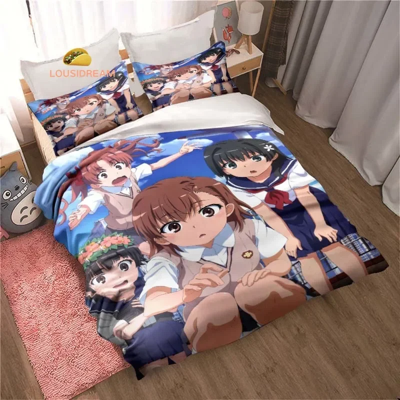 A Certain Scientific Railgun Sheets Quilt Covers Bedding Dormitory Sheets Three-piece Bedding Set Three-piece Soft Warm Bedding