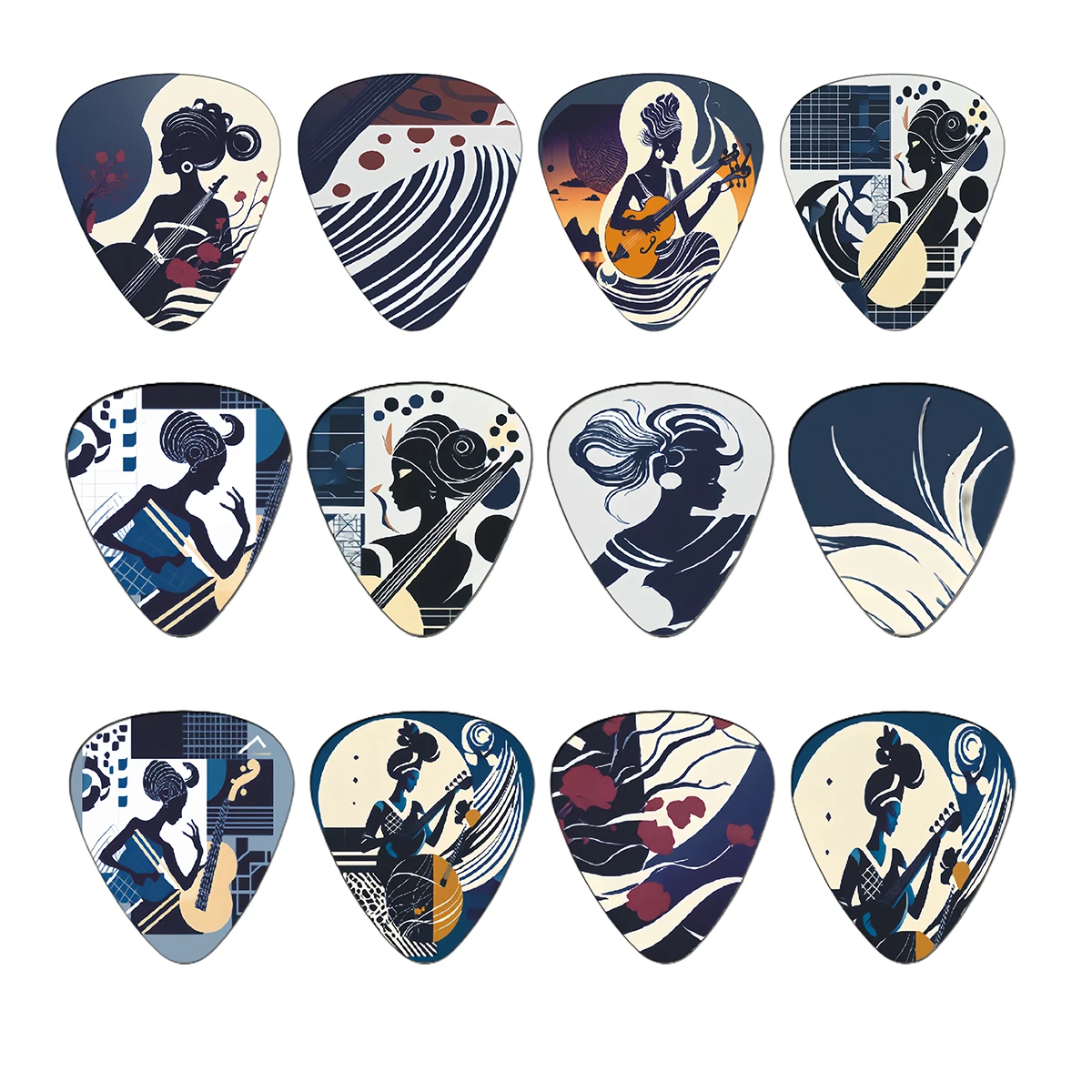 12pcs New 0.46/0.71/1.0Mm Guitar Paddles Cartoon Couples Acoustic Guitar Picks Musical Instrument Accessories Pick Guitar