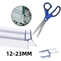 2pcs 50cm Transparent PVC Sealing Strip Bath Shower Strip Seal For Screens Doors Fits 4-6mm Glass Seals Gaps Bathroom Accessory