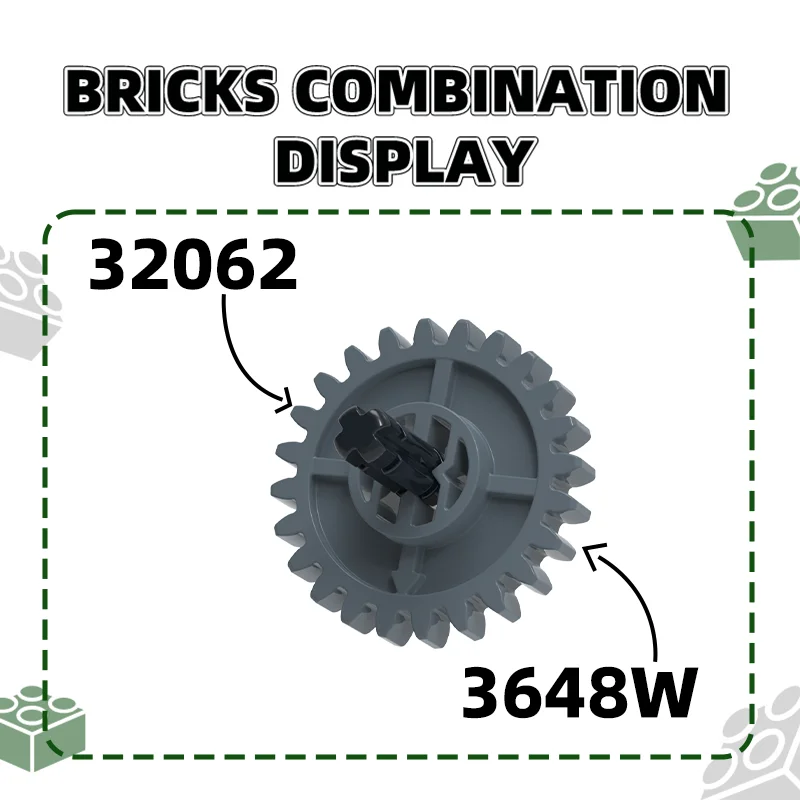 Wange 100 pz/lotto 3648W 24 ingranaggi Building Blocks Moc accessori tecnici compatibili con Brick Toys confezione regalo per bambini