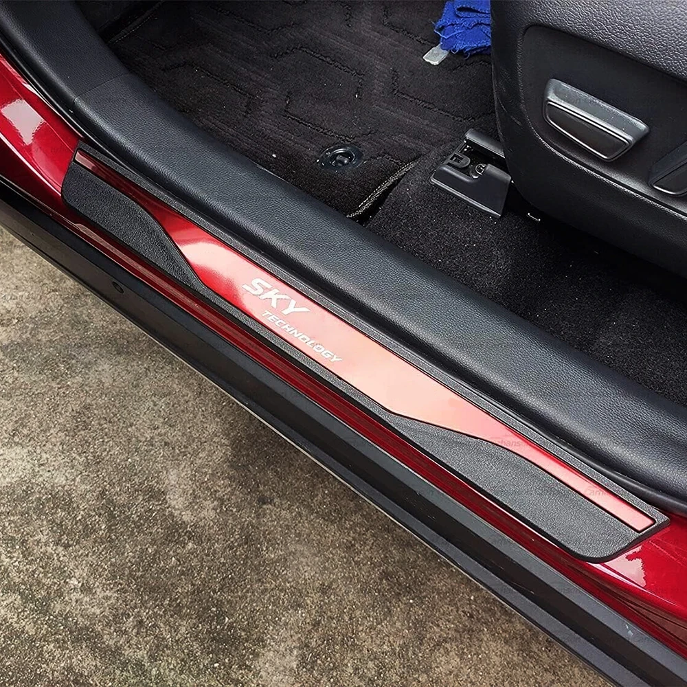 For Mazda 3 Car Threshold Trim Stickers Door Sill Pedal Protection Auto Accessories 2019 2020 2021 2022 2023 2024 2025 2026 view 4