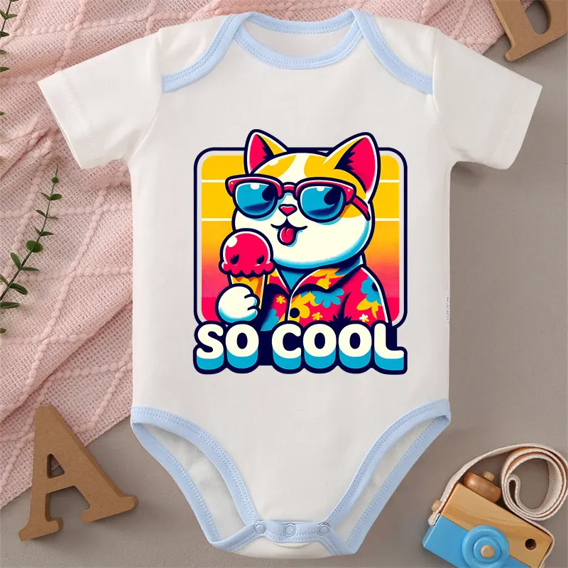 100% Cotton Onesie Enjoy Summer So Cool Print Bodysuit Comfortable Cloth for Baby Jumpsuit for 0 To 12 Months Newborn